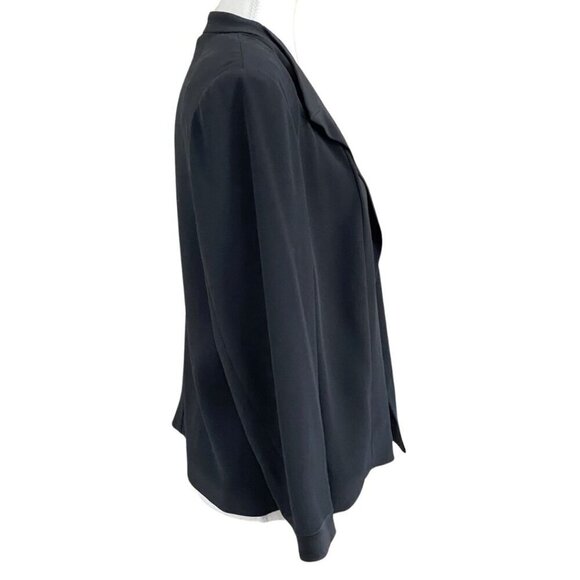 RIANI BLACK FLOWY OPEN BLAZER WITH POINTED COLLAR - 12 - Picture 2 of 11